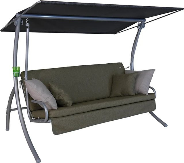 Angerer Hollywoodschaukel Drift Smart 3-Sitzer mit Liegefunktion und Sonnen canopy in Olive - Bild 1