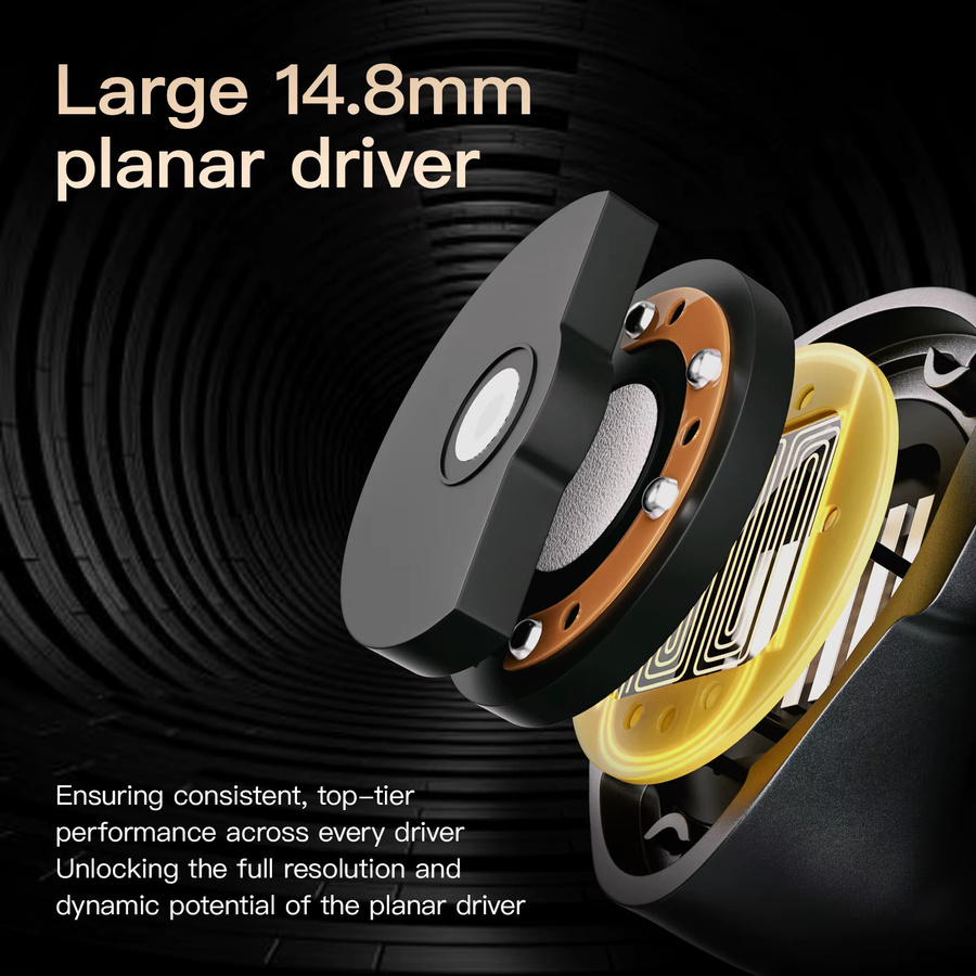 LETSHUOER S12 Ultra HiFi In-Ear Kopfhörer mit 14,8 mm Planar-Magnettreiber in Braun mit austauschbaren 3,5 mm und 4,4 mm Anschlüssen - Bild 2