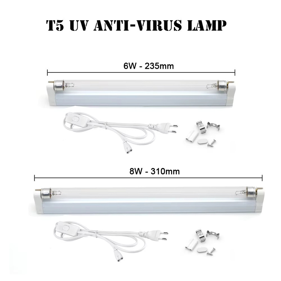 PARKSON UVC-Desinfektionslampe T5 UV-Sterilisator-Röhre mit 8 W und 230 V zur Milbenentfernung und Desinfektion - Bild 2