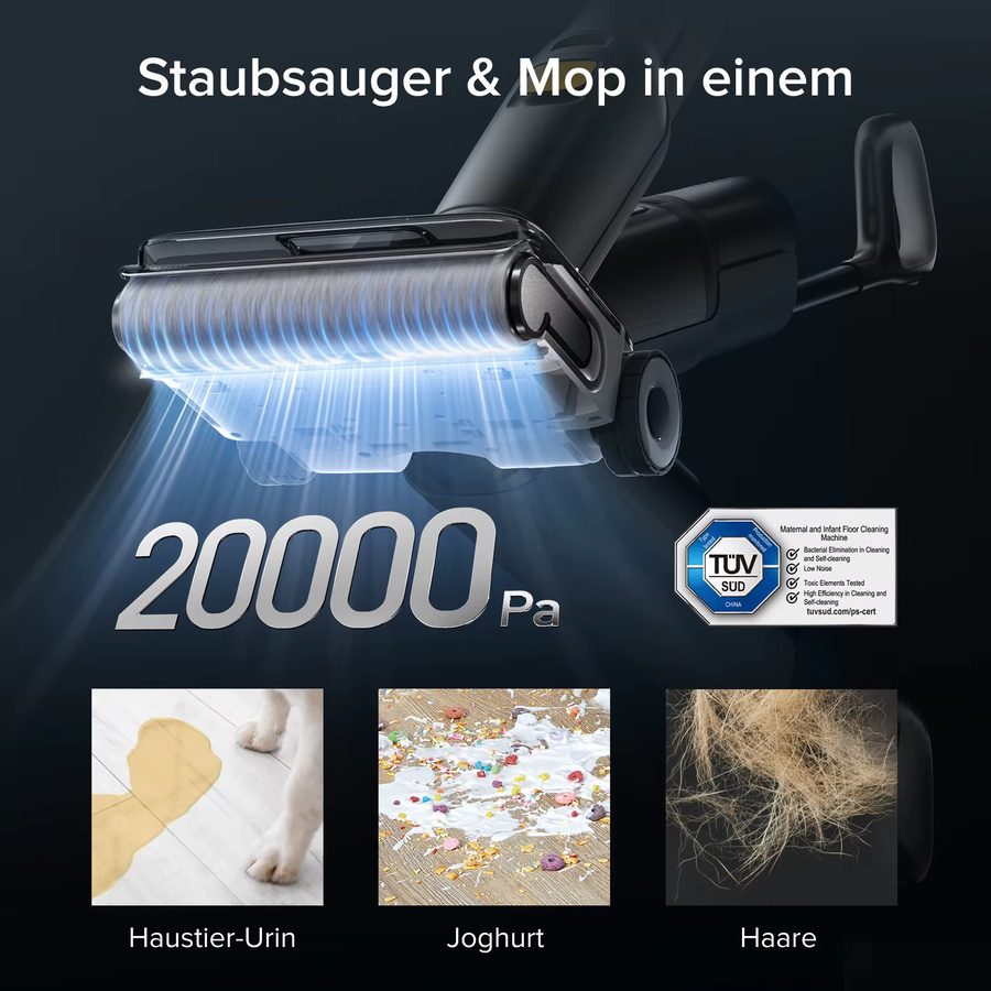 Roborock F25 XT Nass- und Trockensauger mit 20.000 Pa Saugleistung, KI-unterstützten Rädern, Heißlufttrocknung und App-Steuerung via WLAN - Bild 2