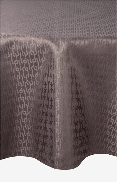 Runde Tischdecke JOOP! CHAINS ALLOVER in Taupe mit Jacquard-Muster, Durchmesser: 160 cm - Bild 1