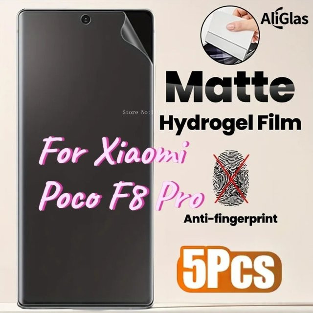 5-teiliges Xiaomi Poco F8 Pro Hydrogel-Displayschutzfolien Set, matt und flexibel, Anti-Fingerabdruck, transparent - Bild 1