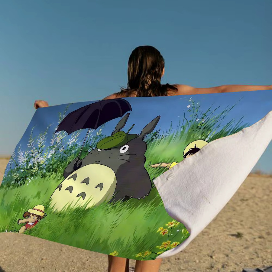 Bilibili Cartoon Totoro Mikrofaser Strandtuch, saugfähiges und weiches Handtuch in Multicolour - Bild 4