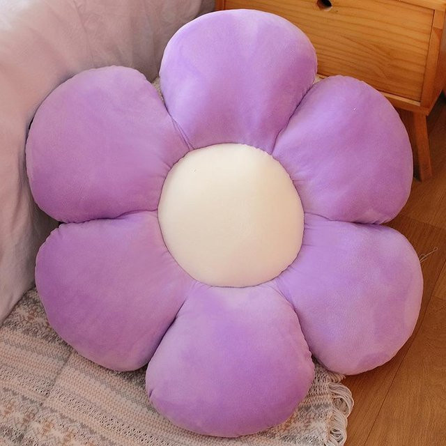 Blumenförmiges Plüschkissen für Babys und Kinder in Beige, Durchmesser: 30 cm - Bild 1
