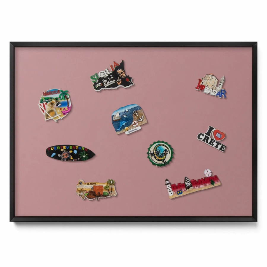 Tulup Magnettafel aus Metall mit Rahmen in Pastellrosa, B: 70 cm, H: 50 cm - Bild 2