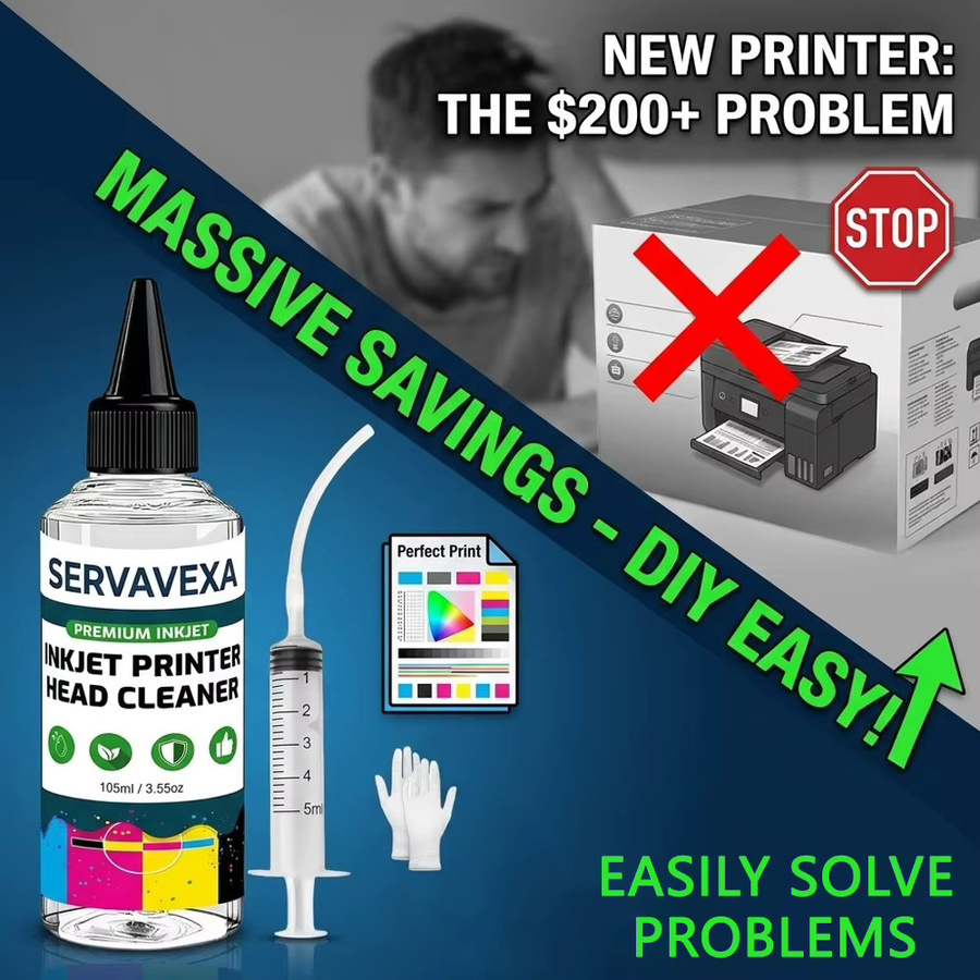 SERVAVEXA Tintenstrahl-Druckkopf-Reinigungsset mit 105 ml Lösung zur Reinigung von Druckdüsen für Epson, HP, Canon, Brother und Lexmark - Bild 5