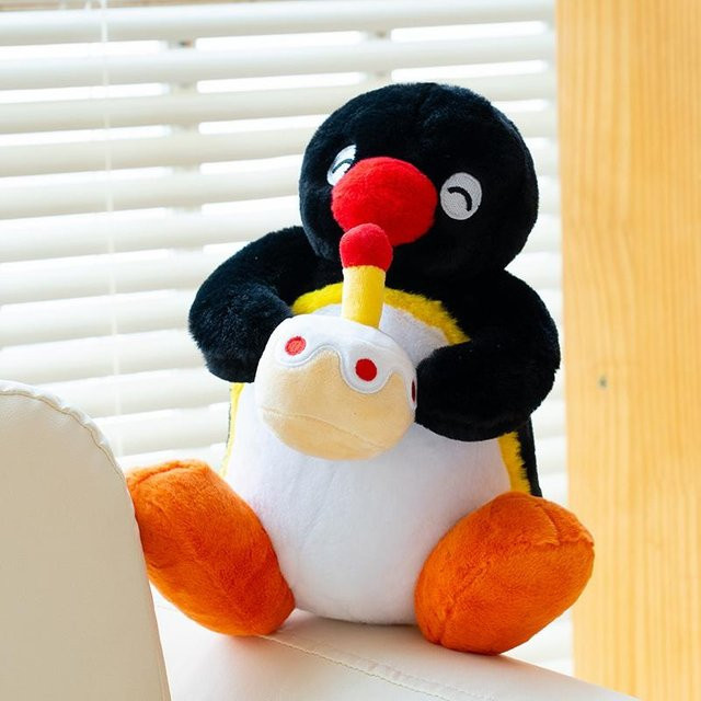 Kidsly Cartoon Pinguin Plüschpuppe Rucksack Brusttasche, ab 14 Jahren - Bild 1