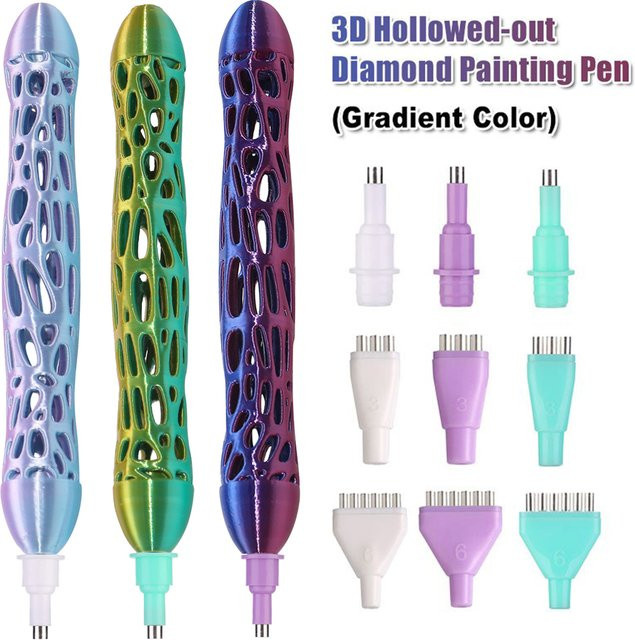 3D-Diamant-Malstift mit Farbverlauf und Dual-Purpose-Saug- und Tonspitze in Grün und Multicolour aus Kunststoff - Bild 1