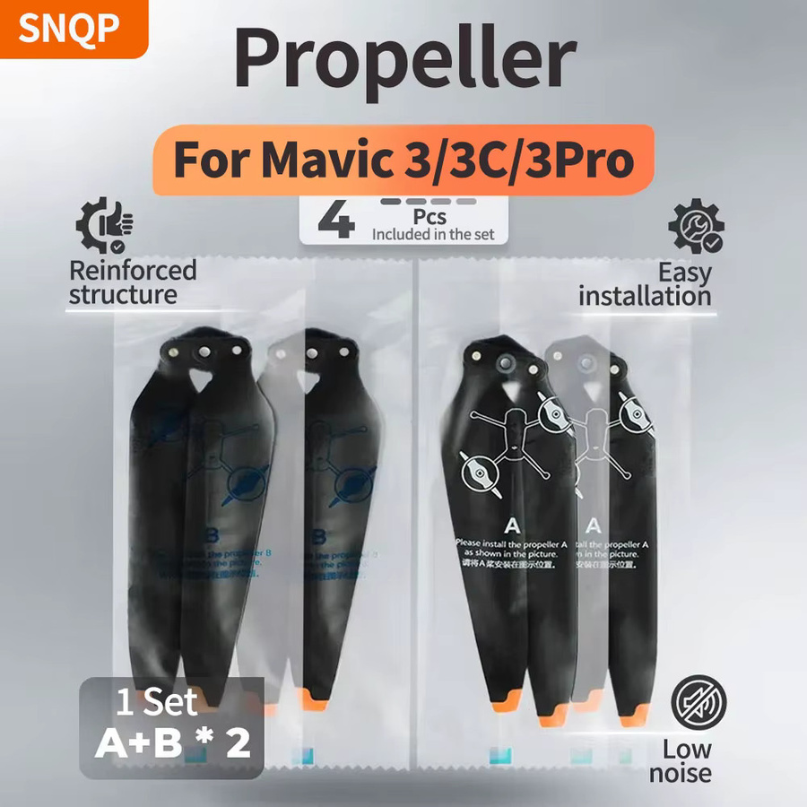 DJI 9453F Propeller Set für Mavic 3, Mavic 3 Pro und Mavic 3 Classic in Schwarz mit Schnellverschluss und faltbaren Klingen - Bild 5