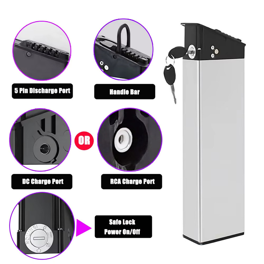 Belicore Leere 18650 Batteriebox in Silber für zusammenklappbare Elektrofahrradbatterien kompatibel mit Samebike, Ado, Engwe, JINGHMA und ZPAO - Bild 2