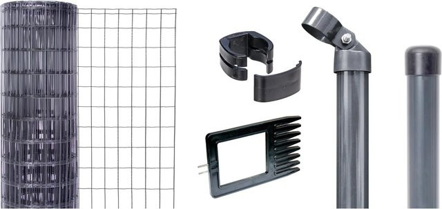Metallzaun-Set Alberts Fix-Clip Pro Schweißgitter aus Stahl, anthrazit, Höhe: 122 cm, Länge: 25 m - Bild 1