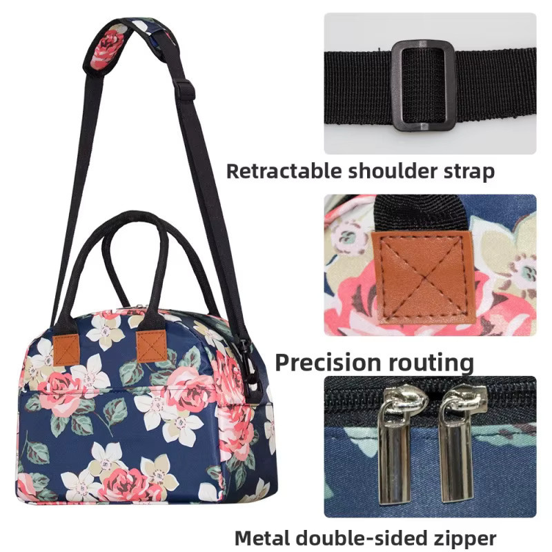 Isolierte Lunchbox Tasche aus Oxford-Gewebe in Mehrfarbig für Büro und Picknick, Breite: 24,0 cm, Höhe: 29,0 cm - Bild 2