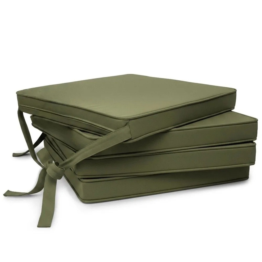 Beautissu 4er Set Loft SK Stuhlkissen Olivgrün B: 45 cm, T: 40 cm, H: 5 cm - Bild 2