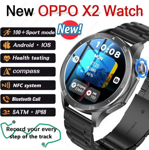 OPPO Smartwatch, Schwarz, Edelstahl, GPS, Bluetooth - Bild 1