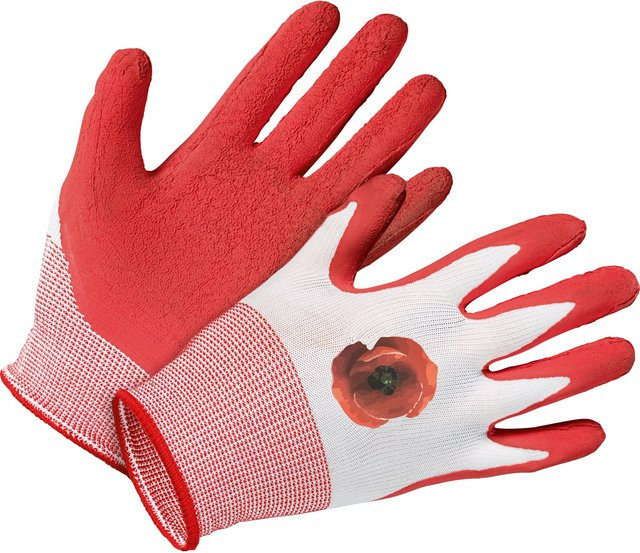 LUX-TOOLS Gartenhandschuh aus Latex und Nylon in Rot, Größe 8 - Bild 1