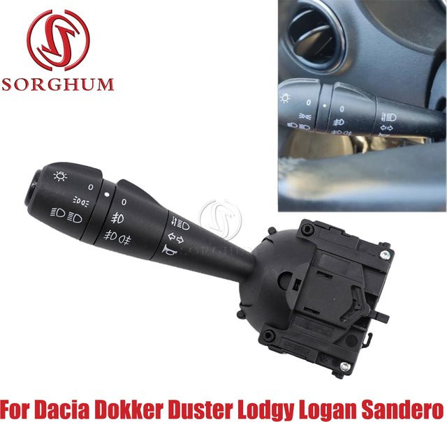 SORGHUM Blinker- und Kombischalter für Dacia Dokker Duster Lodgy Logan Sandero in Schwarz - Bild 1