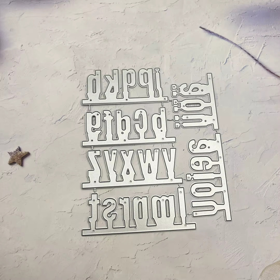 Metall-Buchstaben-Stanzformen für Scrapbooking und Papierhandwerk in Silber - Bild 3