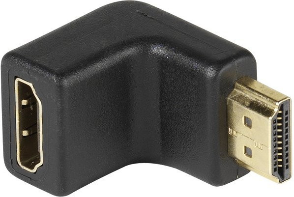 Vivanco HDMI Winkeladapter 90 Grad in Schwarz - Bild 1