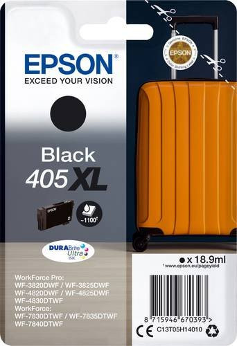 Epson Original Tintenpatrone 405XL Schwarz C13T05H14010 mit 18,9 ml für WorkForce WF-7830, 7835, 7840 und WorkForce Pro WF-3820, 3825, 4820, 4825, 4830 - Bild 1