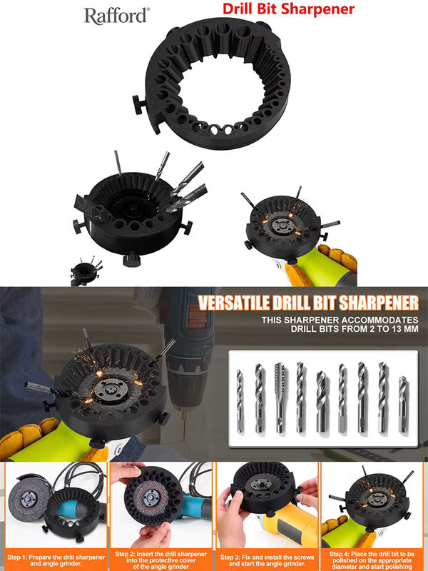Rafford Bohrerschärfer für 2–13 mm Bohrer als Schleifaufsatz für 125 mm Winkelschleifer - Bild 7