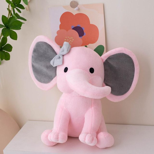 Elefantenpuppe Plüschtier, Rosa, 25cm - Bild 1