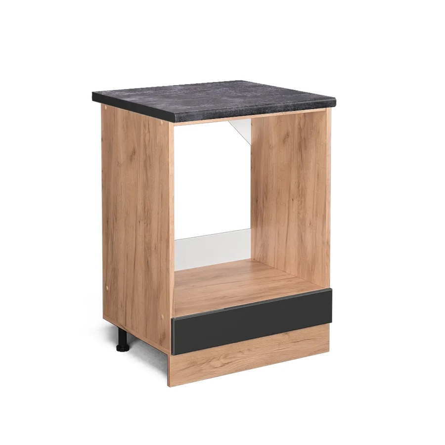 Vicco R-Line Herdbauschrank in Anthrazit Hochglanz und Goldkraft Eiche, Breite: 60 cm, Höhe: 81,6 cm, Tiefe: 60 cm - Bild 1