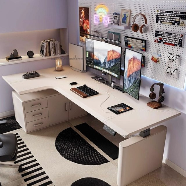 Pbtfans FYCD Elektrischer höhenverstellbarer Schreibtisch in modernem Design für Home Office und Wohnzimmer - Bild 1