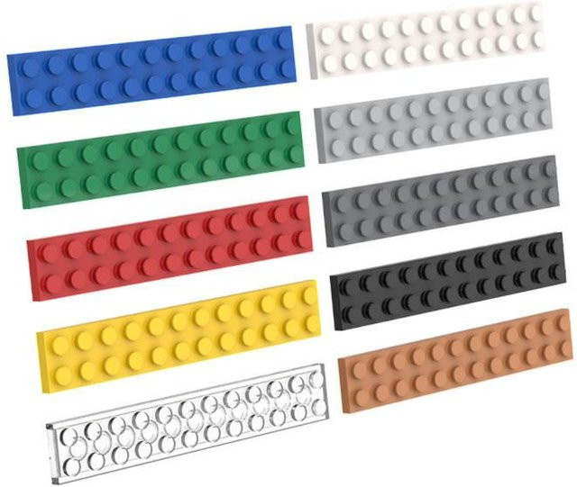 Yiran toy 2445 2x12 Platte Baustein Flach 10-teiliges Set Bunt / Mehrfarbig - Bild 1