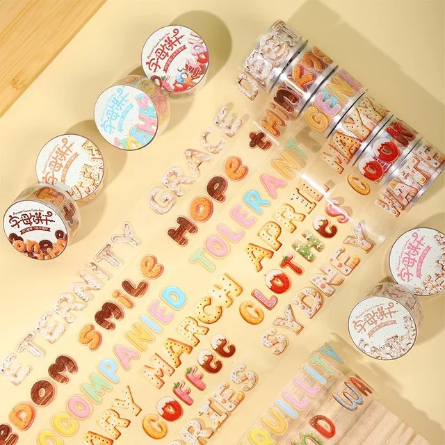 Washi Tape Dekorationsband mit Alphabet-Motiv, bunt, Breite: 2 cm, Länge: 2 m - Bild 1