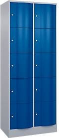 C+P Schließfachschrank Resisto mit 2 Abteilen und 10 Fächern, Weißaluminium/Enzianblau, B/T/H: 77,2 x 54,0 x 195,0 cm - Bild 1