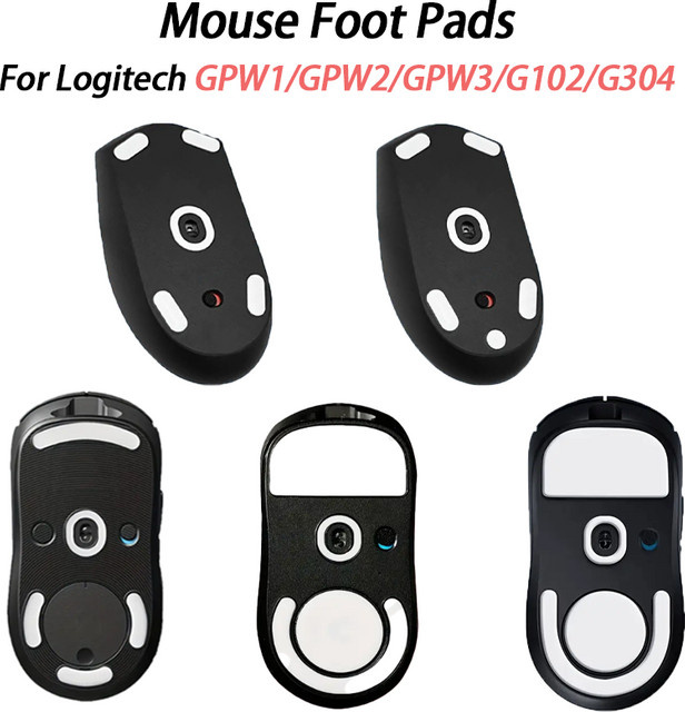 Logitech Mausfüße-Aufkleber in Weiß mit abgerundeten Kanten für GPW1, GPW2, G304 und G305 - Bild 1
