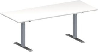 Schäfer Shop Genius Konferenztisch MODENA FLEX in Weiß, Rechteck mit T-Fuß Rechteckrohr, B/T/H: 200 x 80 x 65-85 cm - Bild 1