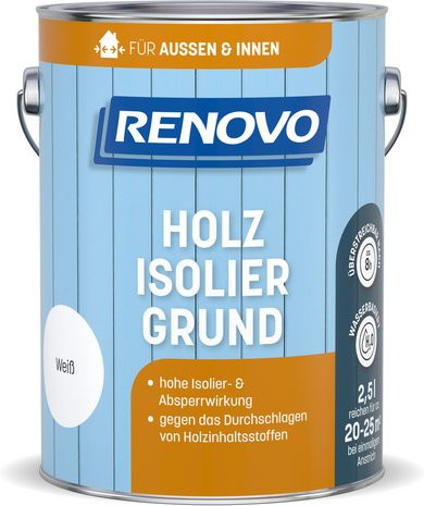 RENOVO Holz-Isoliergrund wasserbasiert in Weiß, matt - Bild 1