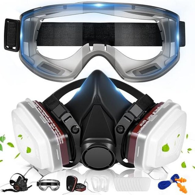 HFYSF Atemschutzmaske 6200/7502 Halbgesichtsmaske für Industrie, Malerei und Sprühstaub mit 501 5N11 6001CN Filtern - Bild 1
