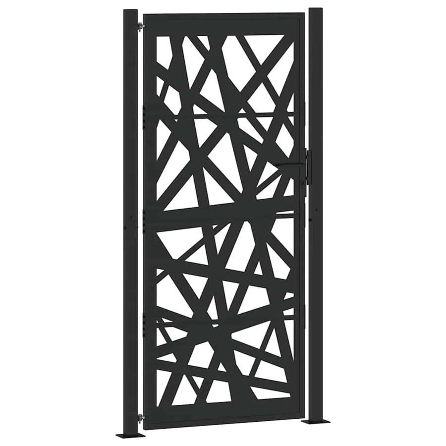 vidaXL Gartentor aus verzinktem Stahl in Schwarz, Breite: 110 cm, Höhe: 205 cm - Bild 2
