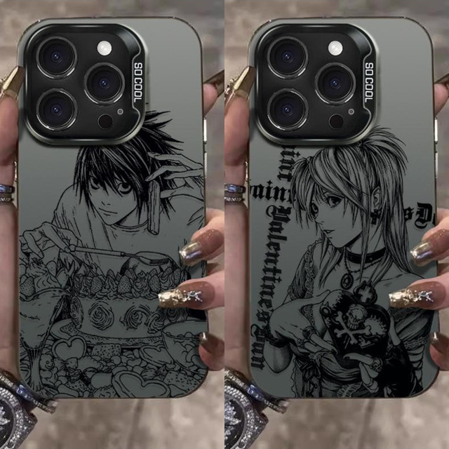 Bandai Anime Death Note Handyhülle für iPhone 17 16 15 14 13 12 11 Pro Max Plus mit matter Rückseite und Sturzschutz - Bild 1