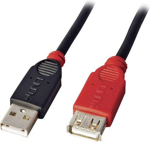 Lindy USB 2.0 Kabel mit USB-A Stecker und USB-A Buchse in Schwarz, Länge: 5,00 m - Bild 1