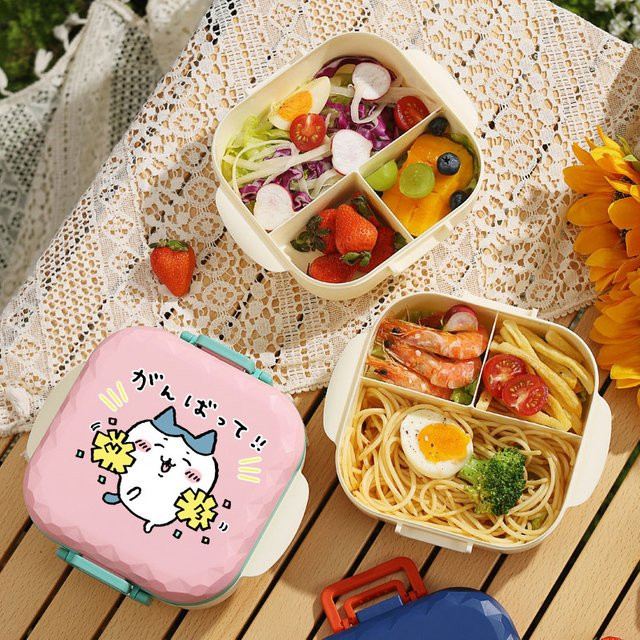 Chiikawa Lunchbox 800ml mikrowellengeeignet mit Löffel und Gabel BPA-frei - Bild 1