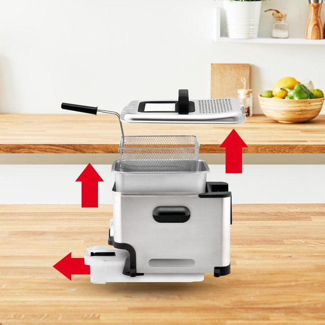 Tefal Oleoclean Fritteuse in Silber mit 3,5 l Volumen und 2300 W Leistung - Bild 1