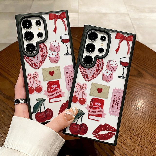 Kirsch Handyhülle aus weichem Silikon für Samsung Galaxy A56 5G A55 A54 A36 A35 A26 A25 A17 A16 A15 A14 A13 A12 A07 A06 A05s in Multicolour - Bild 1