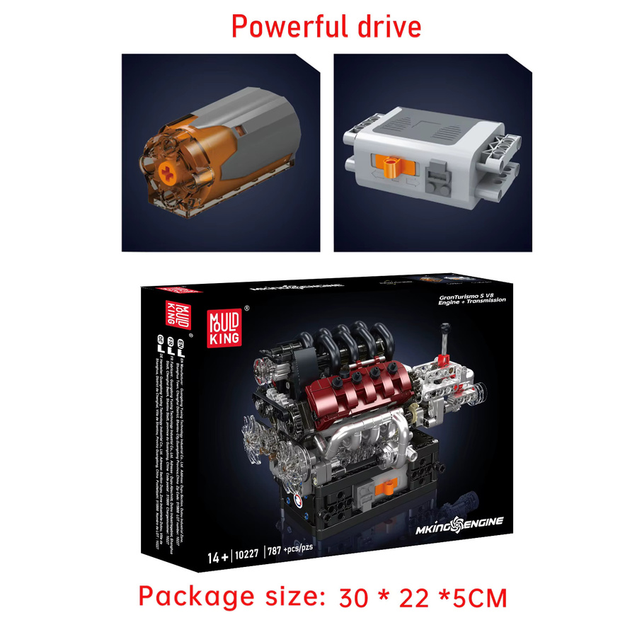 Mould King 10227 GTS V8 Motor und Getriebe-Bausteine Set in Mehrfarbig - Bild 4