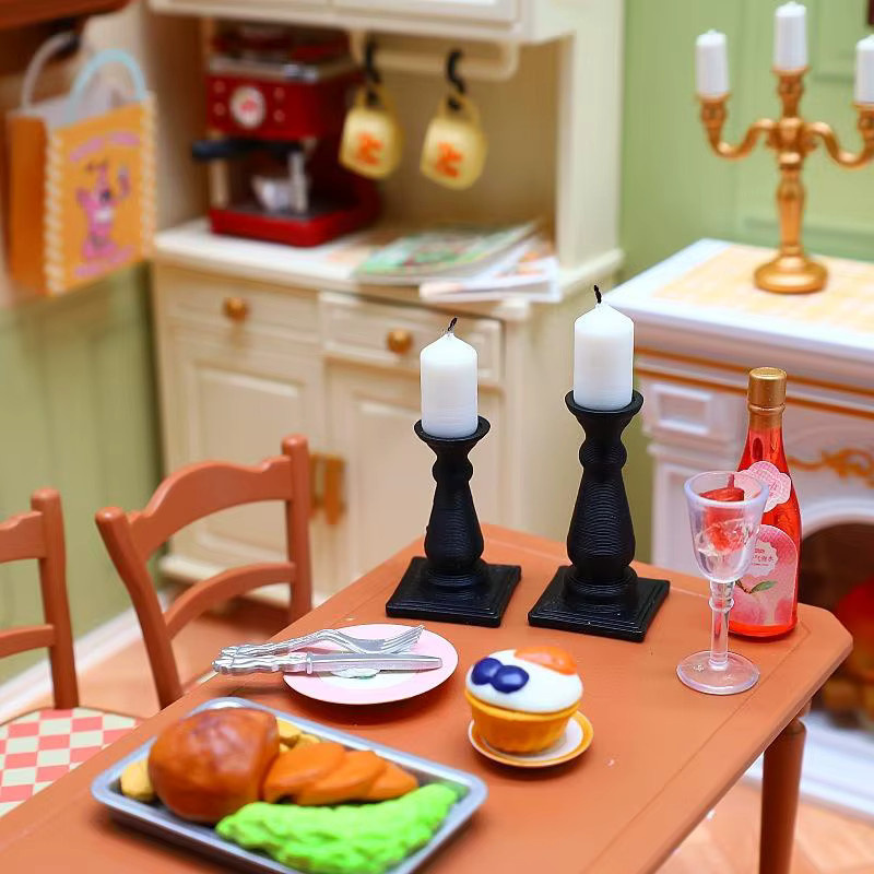 SXH Puppenhaus-Deko-Set, Mini-Kerzen mit Ständer, 4-teiliges Set - Bild 4