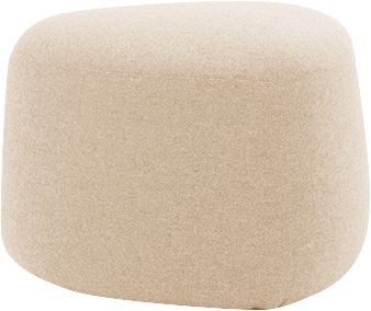Leyform GOGO Pouf oval in Beige mit Stoffbezug und Gleitern, B/T/H: 55,0 x 51,5 x 44,0 cm - Bild 1