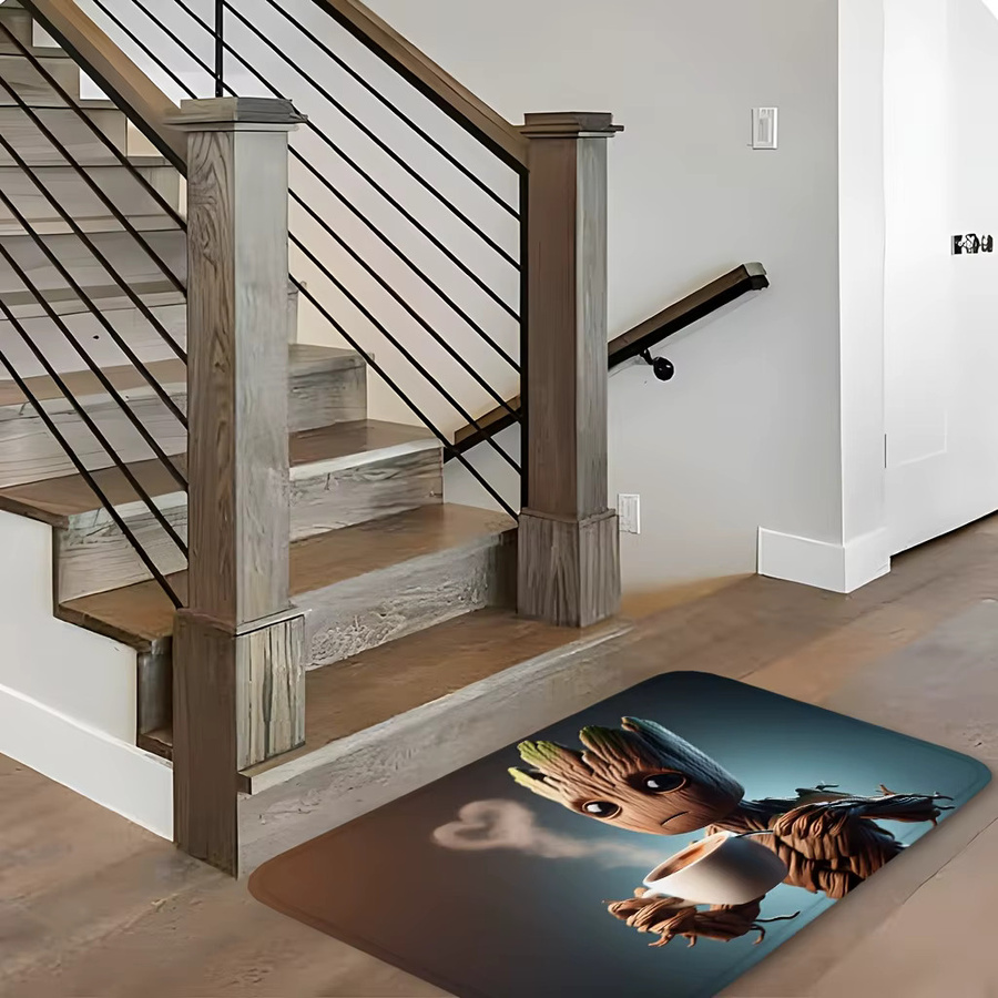 Beast Kingdom Marvel Groot Bodenteppich, rutschfeste und schnell trocknende Matte für Eingangsbereich, Badezimmer oder Küche, Mehrfarbig, B/T: 60 x 40 cm - Bild 2