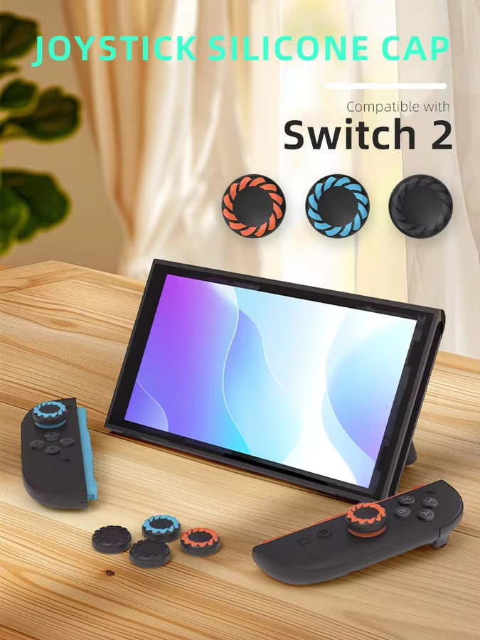 DATA FROG Silikon-Daumengriffkappen für Switch 2 Joy-Con Controller, rutschfeste Joystick-Kappenabdeckung in Multicolour, kompatibles NS2-Zubehör - Bild 5