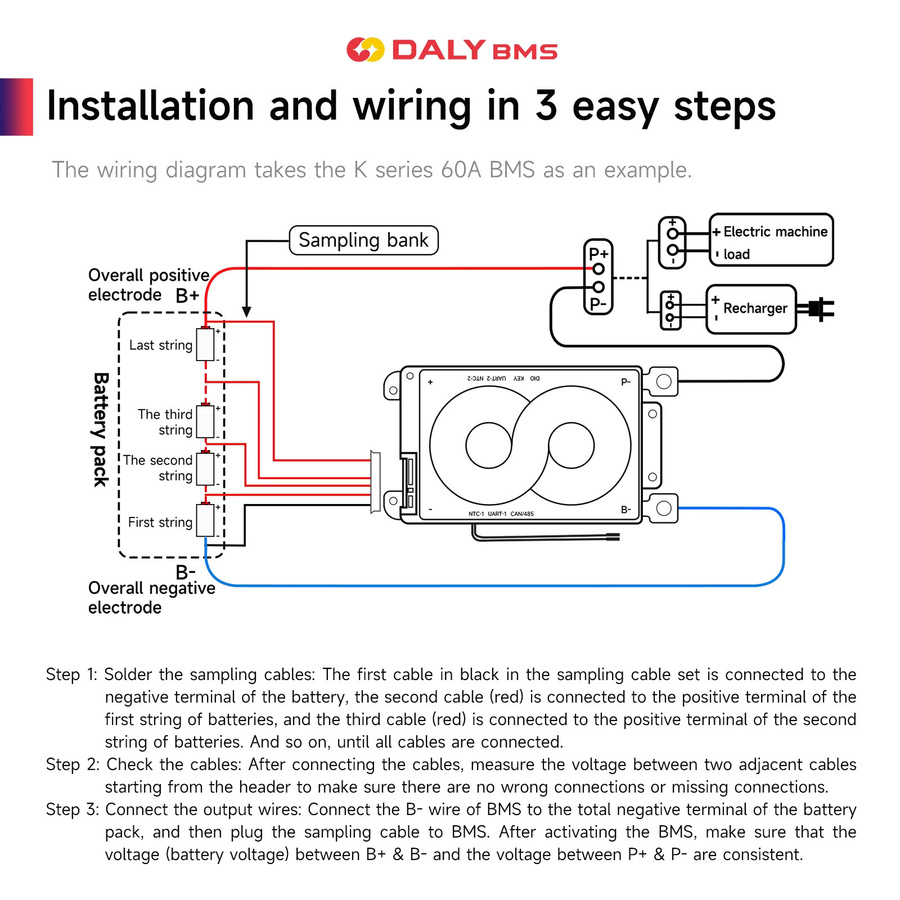 Daly Smart BMS mit WLAN-Modul und CAN für LiFePo4 und Li-Ion Akkus, Farbe: Rot - Bild 3
