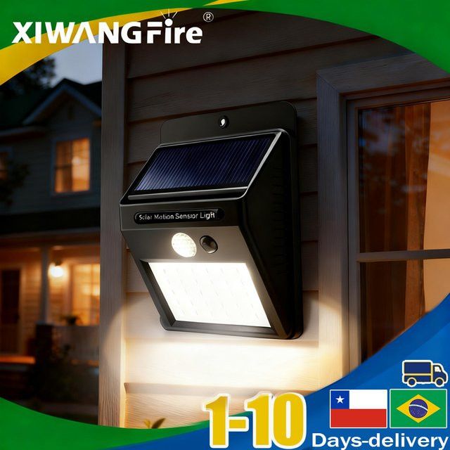 XIWANGFIRE LED Solar Wandleuchte mit Bewegungssensor für Garten und Außenbereich wasserdicht - Bild 1