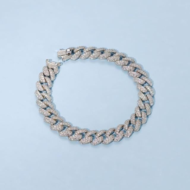 YIRAN Jewelry Cuban Link Kette & Armband, 925 Silber, Zirkonia, Unisex - Bild 1