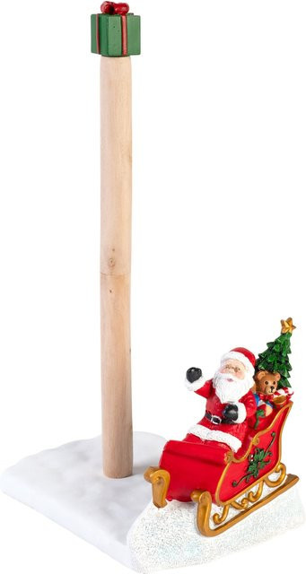 Küchenrollenhalter Santa von genialo aus Holz in Rot Weiß Braun Multicolour, freistehend - Bild 1