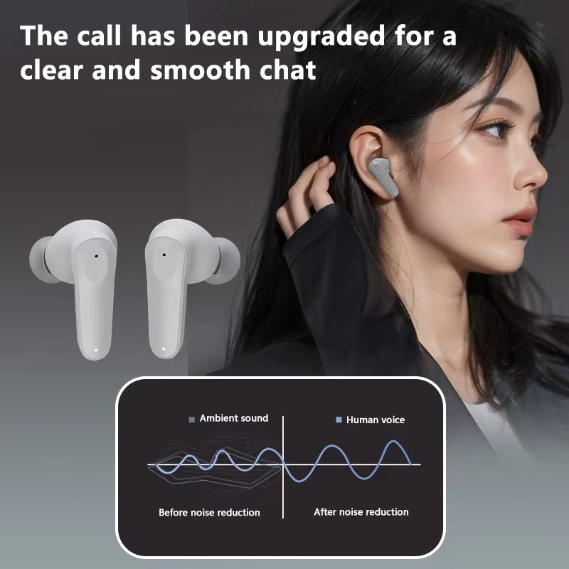 Lenovo A98 Wireless Earbuds Bluetooth 5.4 In-Ear Kopfhörer mit Noise Cancelling und Mikrofon, wasserfest, in Schwarz oder Weiß - Bild 3